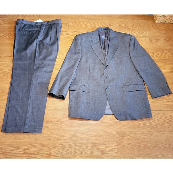 LRL Ralph Lauren Men's 2 Piece Suit Wool Cashmere Size 44R Gray 36/37 Waist